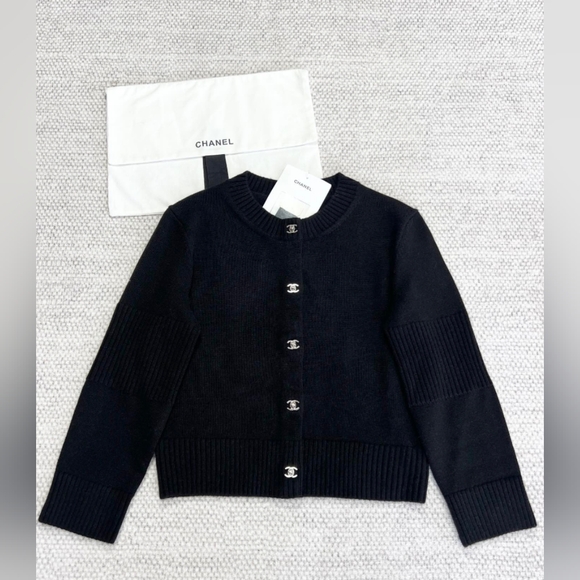 Chanel Black Cardigan Sweater - Picture 1 of 12